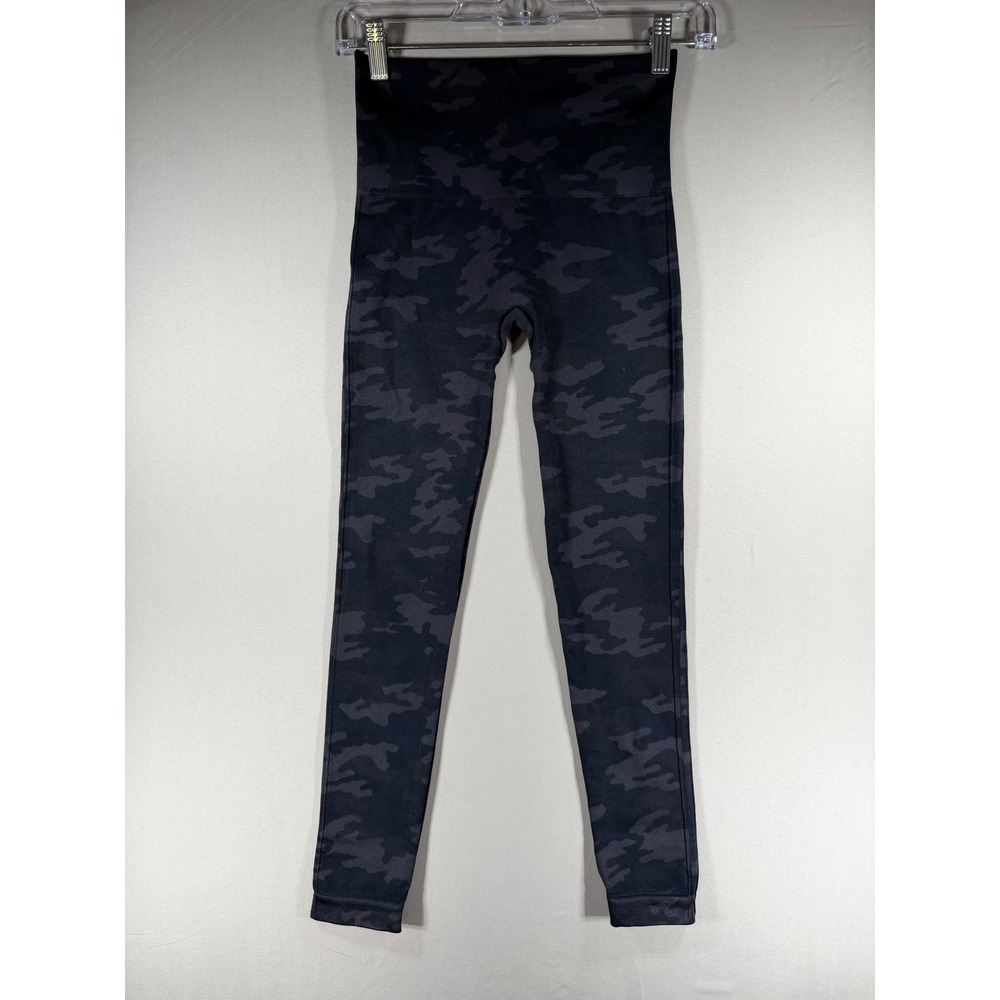 Spanx Look at Me Now Seamless Leggings Black Camo High Waisted Small S/P